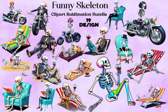Download Funny Skeleton Clipart Bundle - Skeleton clipart Collection