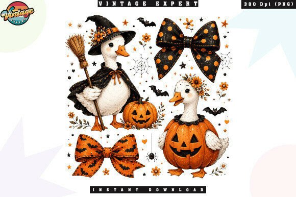 Download Orange Bow Halloween Goose PNG - Orange Collection