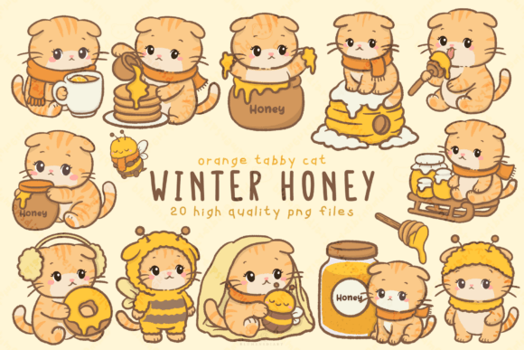 Download Winter Honey Orange Cat Clipart - Orange Collection