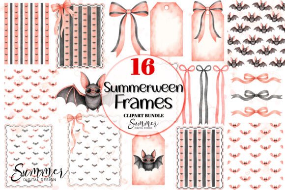 Download Summerween Sunglasses Bats Striped Frame - Frame Collection