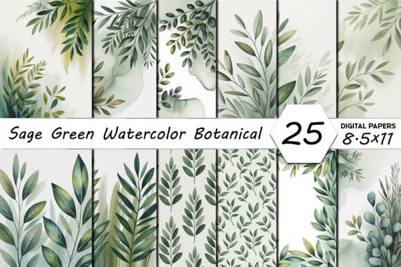 Download Green Watercolor Botanical Background - Botanical background Collection