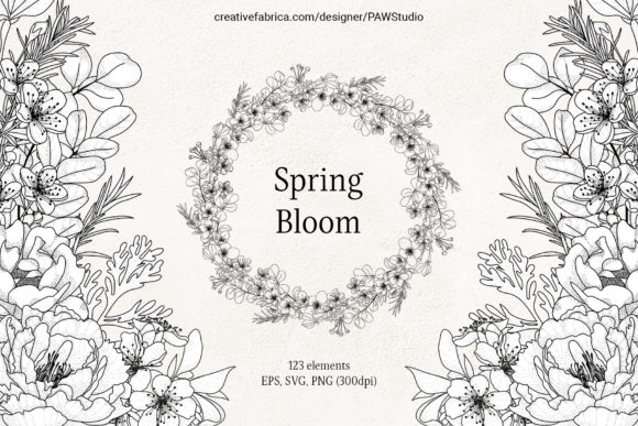 Download Floral LineArt Flower Frame Monogram - Frame Collection