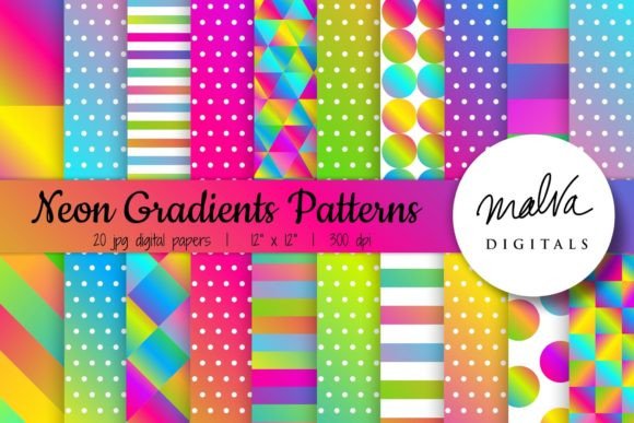 Download Neon Gradients Geometric Patterns - Geometric patterns Collection