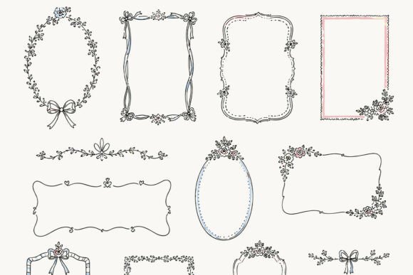 Download Whimsical Vintage Wedding Frames and Flo - Frame Collection