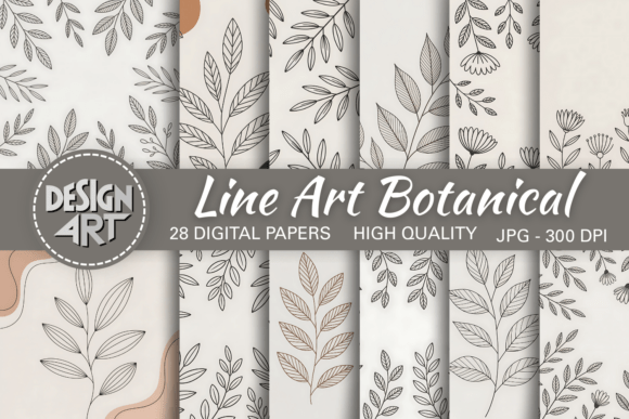 Download Line Art Botanical Background - Botanical background Collection