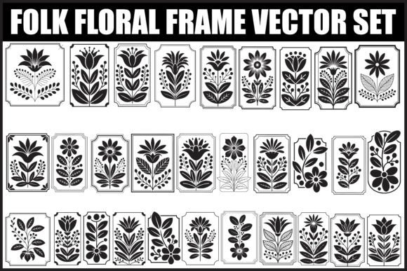 Download Folk Floral Frame Vector Set - Frame Collection
