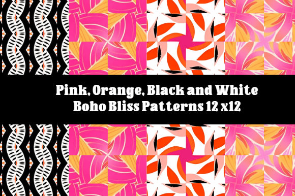 Download Pink, Orange, Black and White Boho Bliss - Orange Collection
