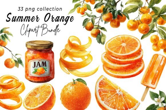 Download Watercolor Summer Orange Clipart - Orange Collection