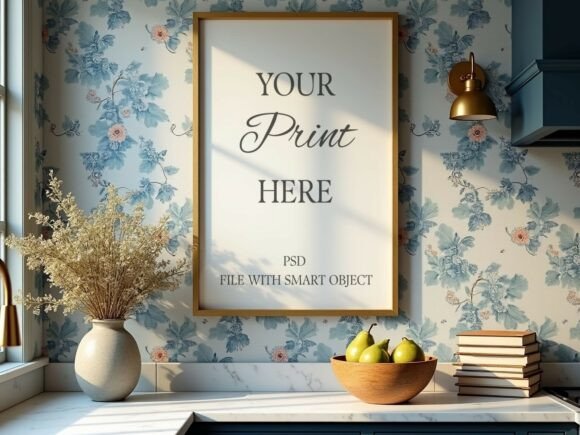 Download Kitchen Countertop Gold Frame Wallpaper - Frame Collection
